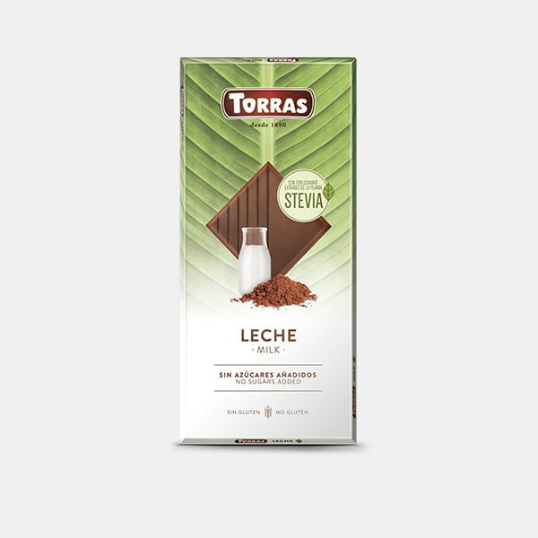 Chocolate con leche y stevia 0% azúcares Torras 100g