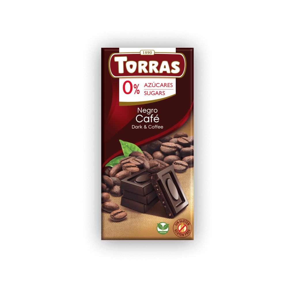 Chocolate Negro Sin Azúcar y Café 75g Torras