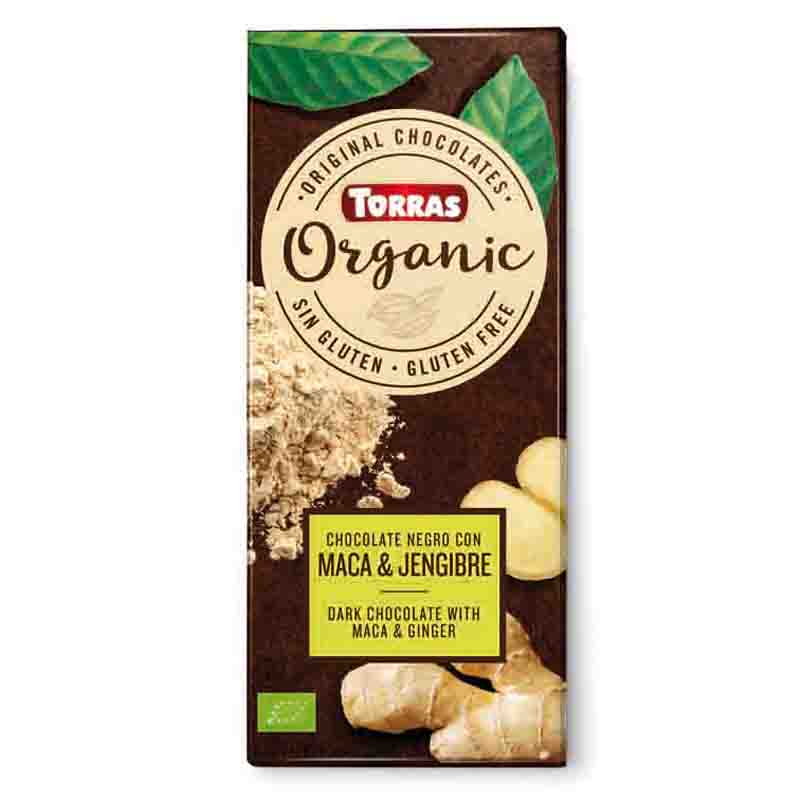 Chocolate negro 70% con maca y jengibre Torras 100g | Ecológico