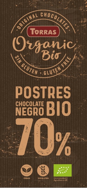 Chocolate negro 70% cobertura para postres Torras 200g | Ecológco