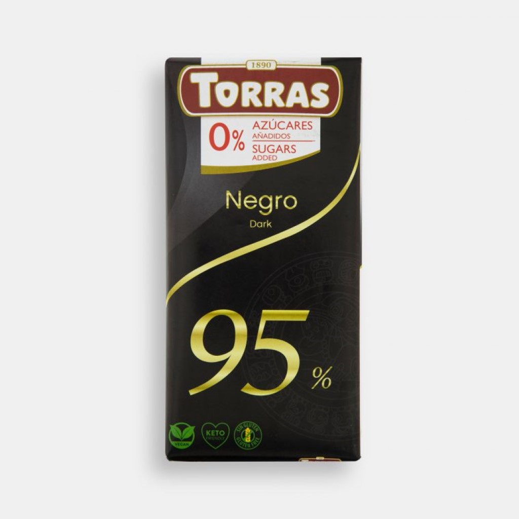 Chocolate Negro 95% de Cacao Sin Azúcar 75g Torras