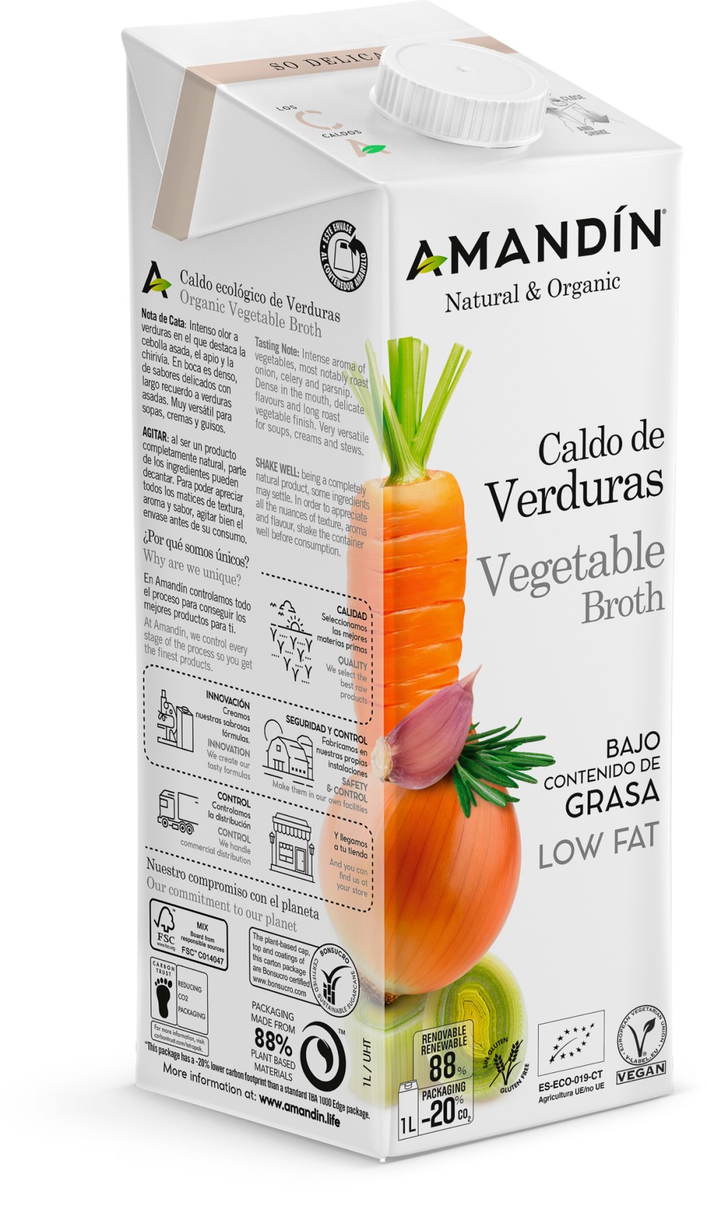 Caldo de verduras 1L Amandín | ecológico 3