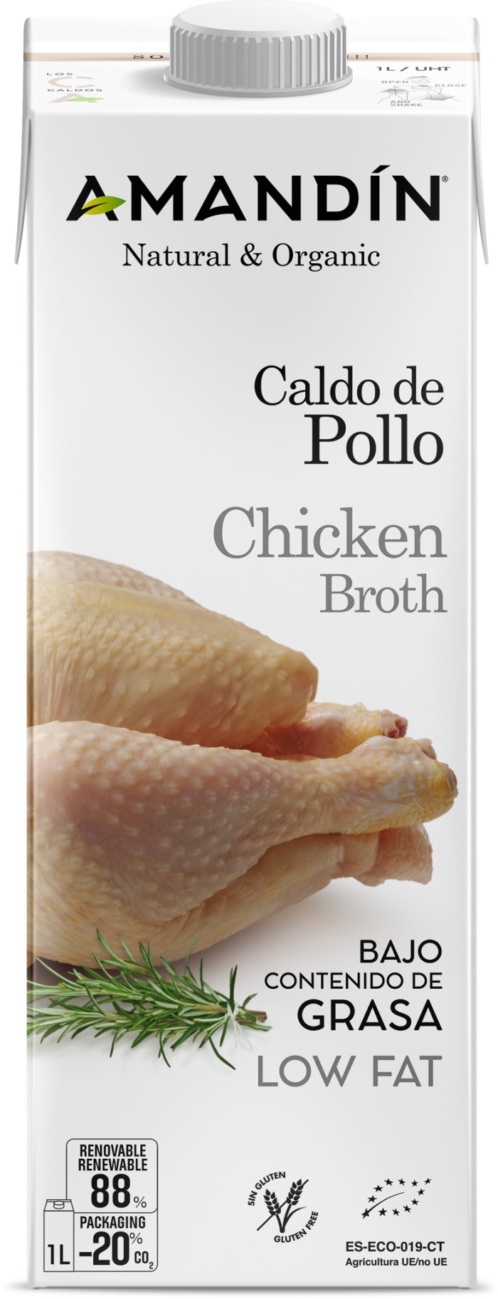 Caldo de pollo 1L Amandín | ecológico