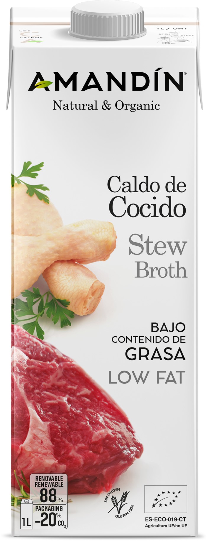 Caldo de cocido 1L Amandín | ecológico