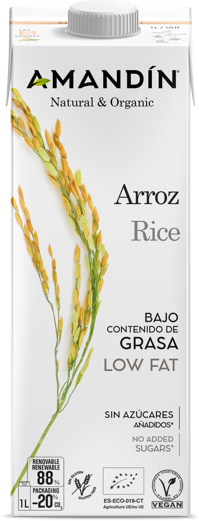 Bebida de arroz 1L Amandín | ecológico