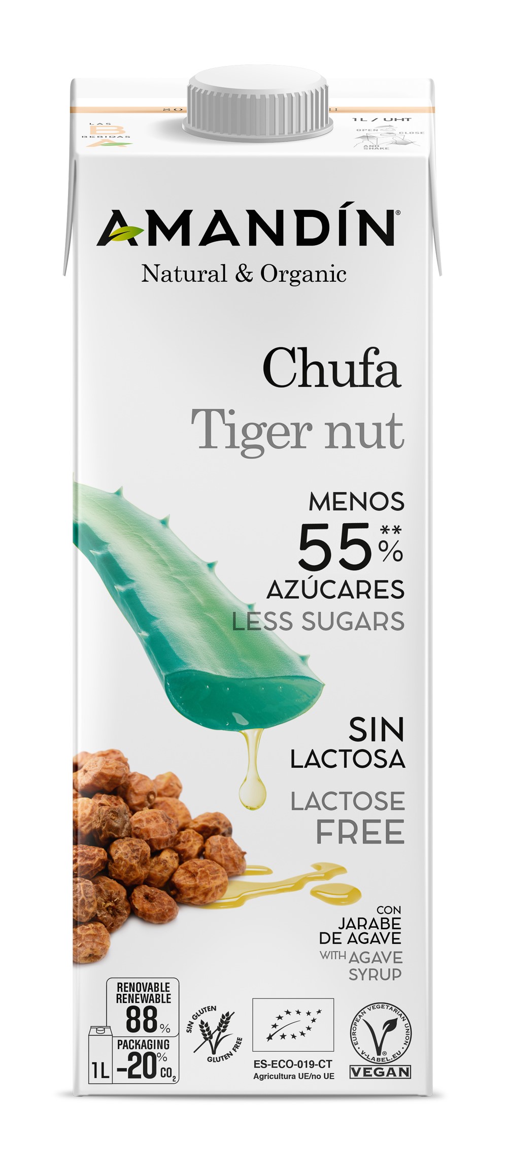 Bebida de chufa con ágave 1L Amandín | ecológico