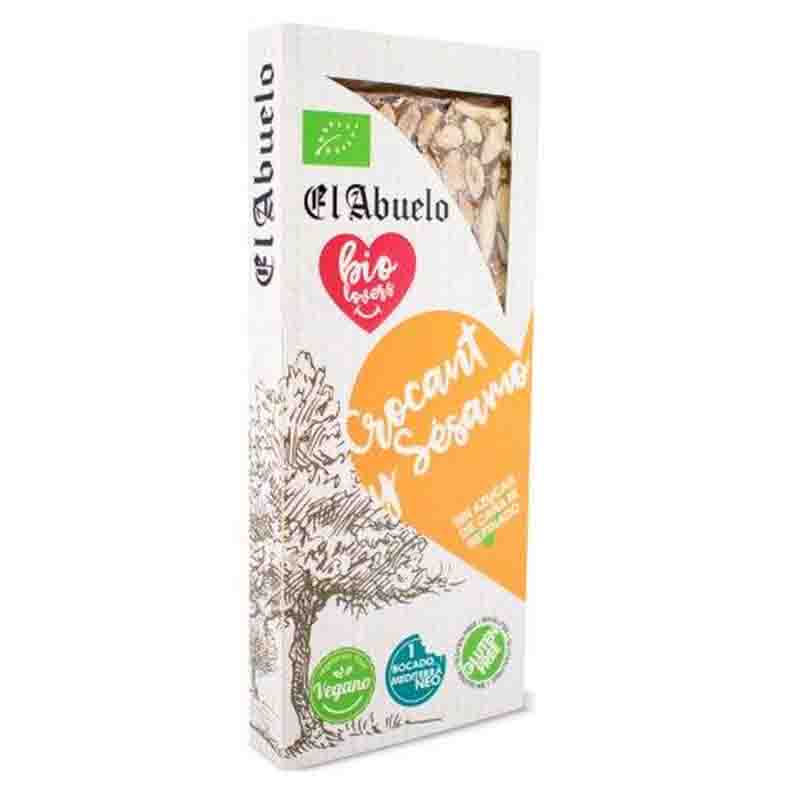Turrón vegano si azúcar crocant sésamo ecológico 200g El abuelo