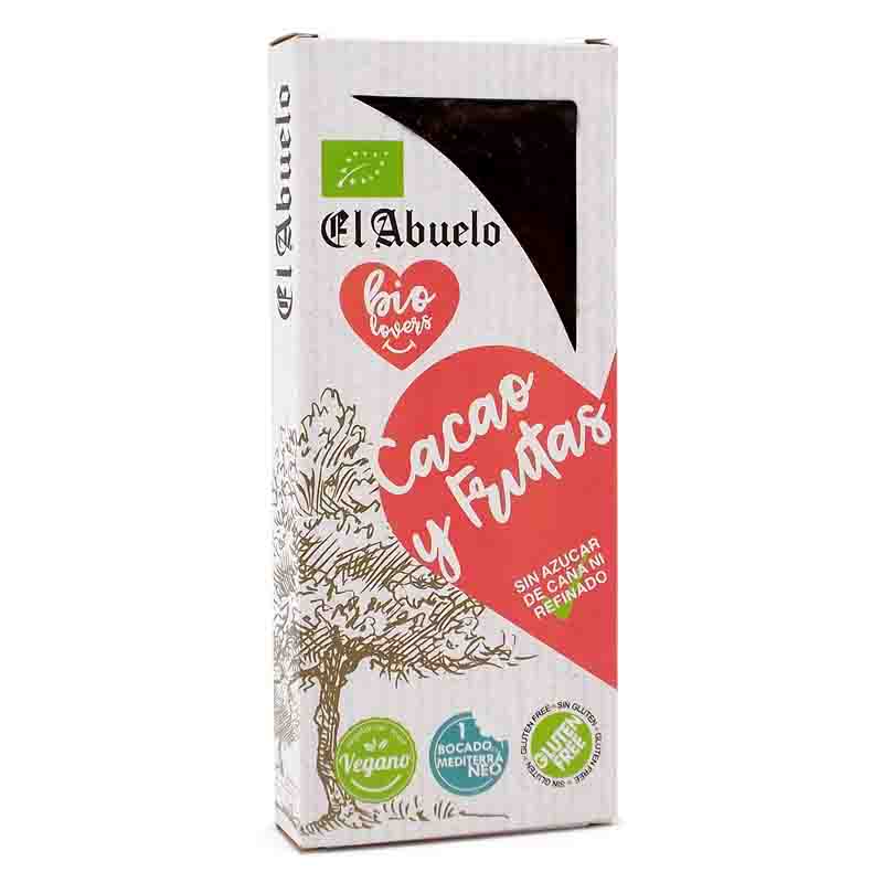 Turrón vegano sin azúcar cacao y frutas ecológico 200g El abuelo