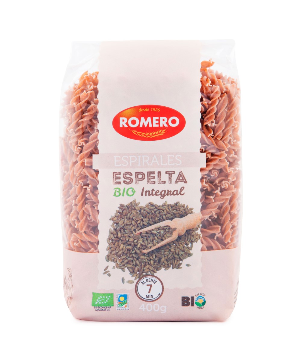 ROMERO - ESPIRALES INTEGRALES ESPELTA 400g BIO (PROMO)