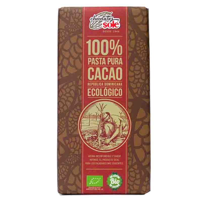 SOLE - CHOCOLATE NEGRO 100% CACAO 100g BIO