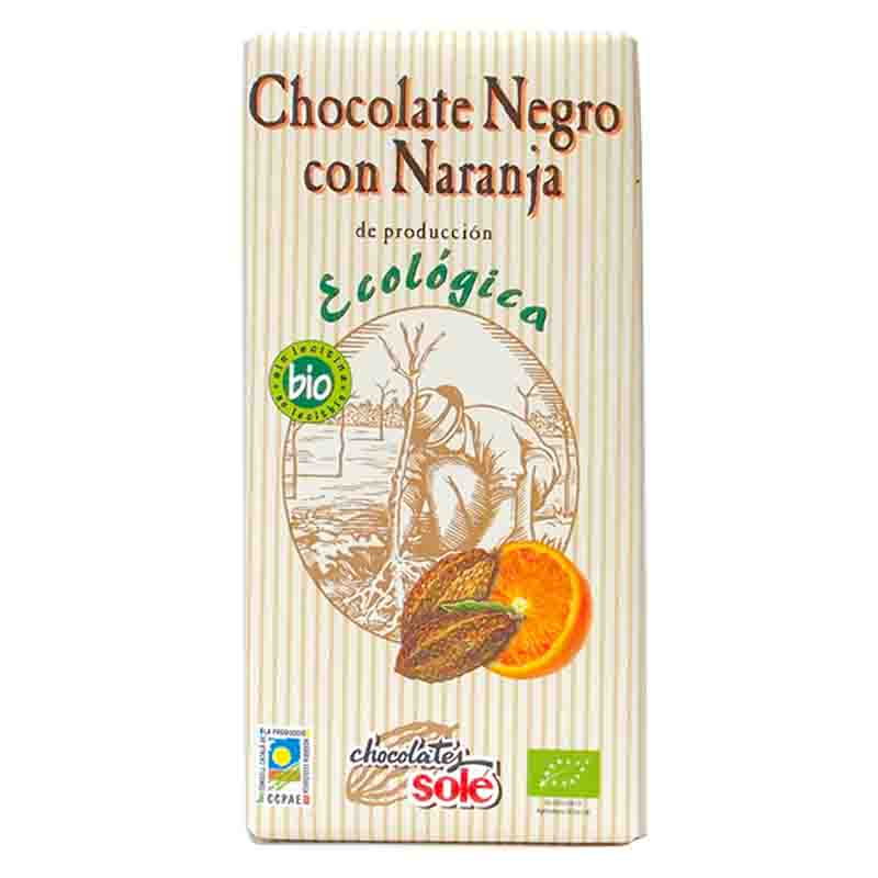 Chocolate negro 56% con naranja 100g BIO Solé