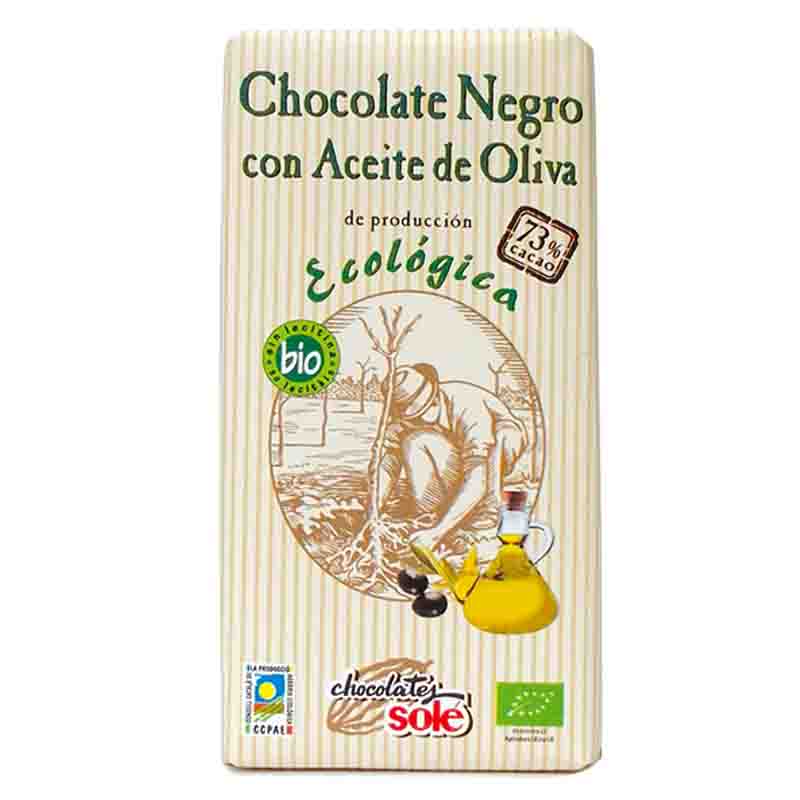 SOLE - CHOCOLATE NEGRO 73% CON ACEITE DE OLIVA 100g BIO