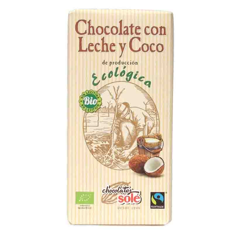 SOLE - CHOCOLATE CON LECHE Y COCO 100g BIO