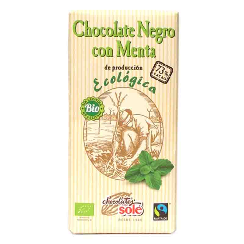 SOLE - CHOCOLATE NEGRO 73% CON MENTA 100g BIO