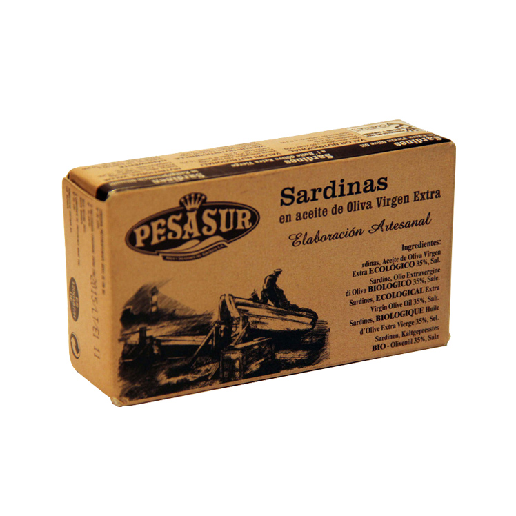 Sardinas en aceite de oliva ecológico lata 120g Pesasur