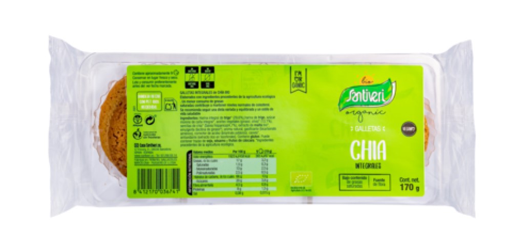 Galletas con semillas de chía ecológicas 170g Santiveri