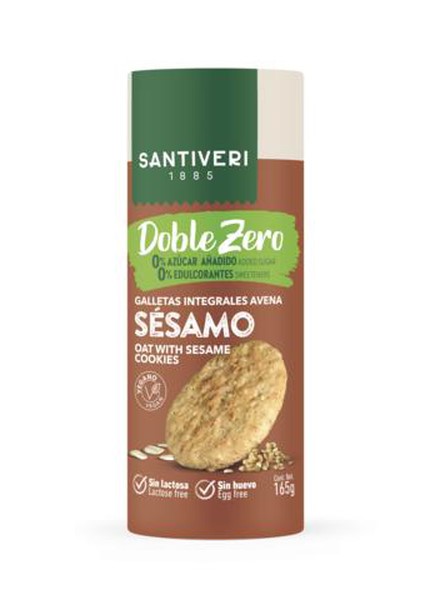 Galletas de avena y sésamo doble zero 165g Santiveri
