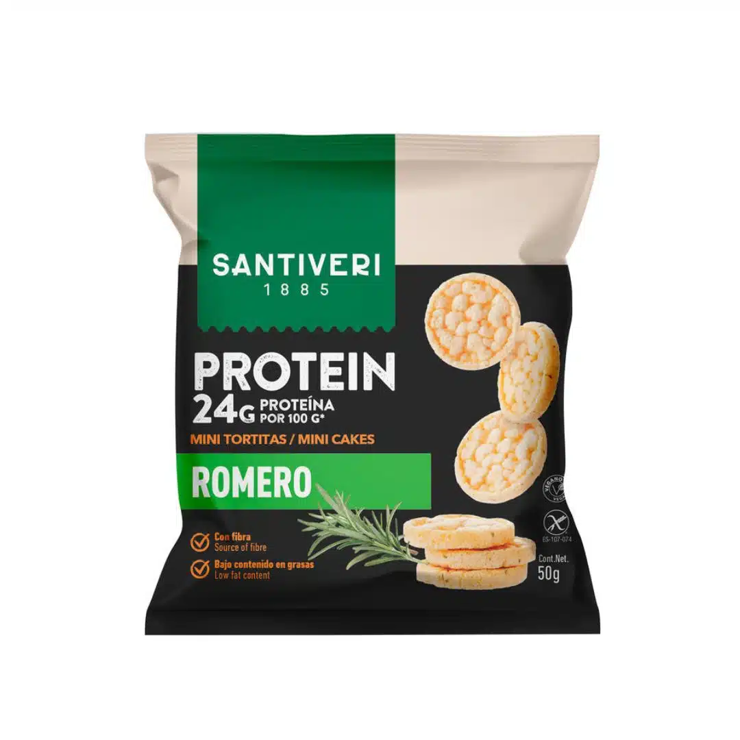 Mini Tortitas Protein sabor Romero 50g Santiveri