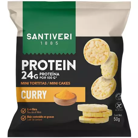 Mini Tortitas Protein Sabor Curry 50g Santiveri