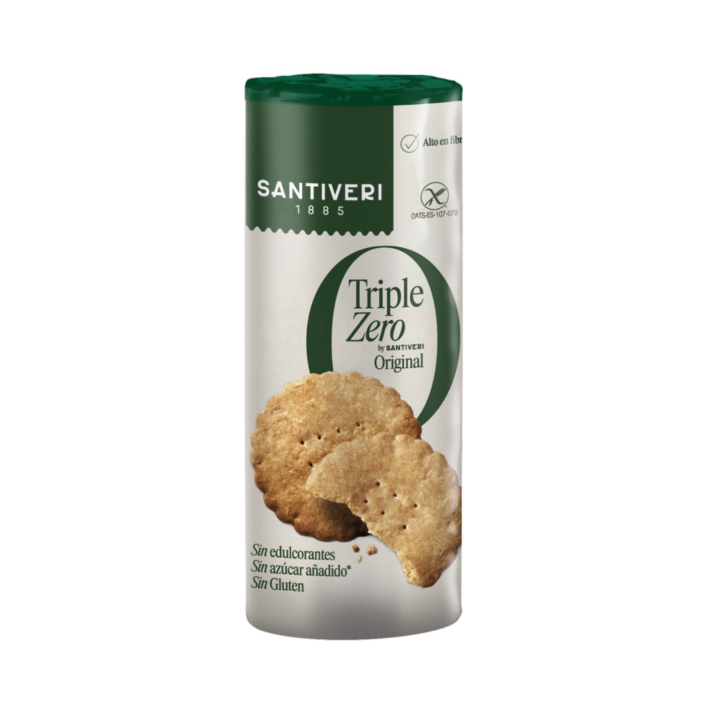 Galletas de Avena Integral Triple Zero 200g   Santiveri | Sin Azúcar, Sin Gluten, Sin Edulcorantes