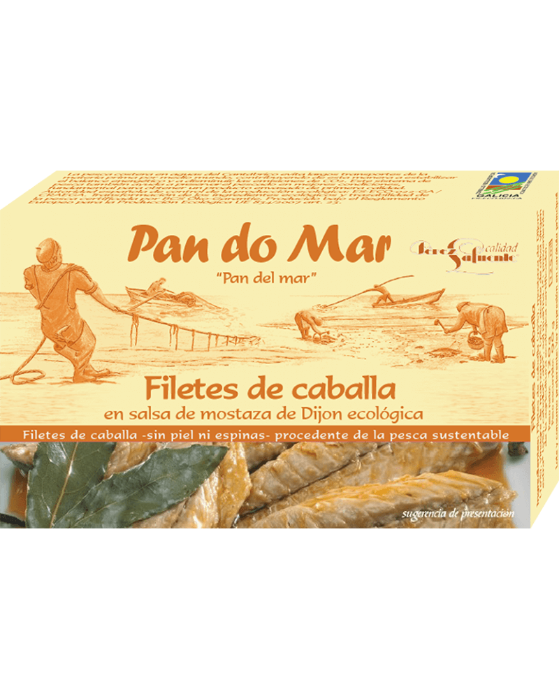 Filetes de caballa en salsa de mostaza de Dijon Pan do Mar 120g | Ecológico