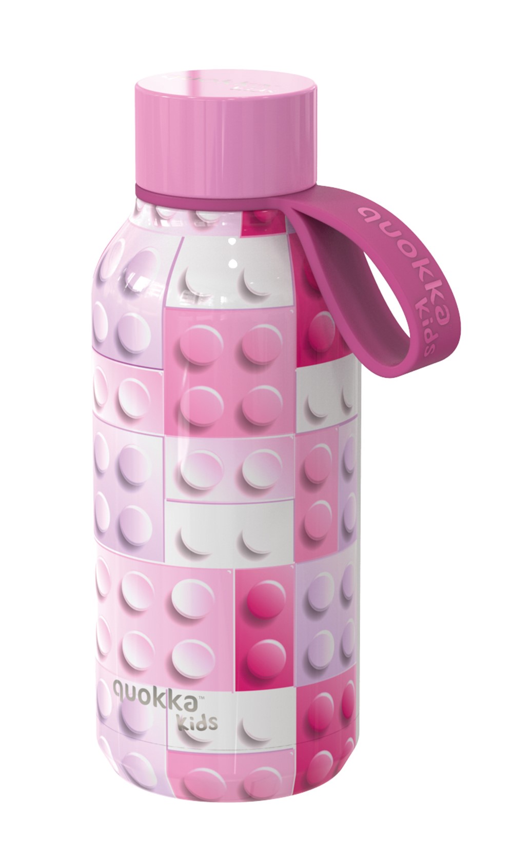 Botella térmica con colgador Solid Kids Pink Bricks Quokka 330ml