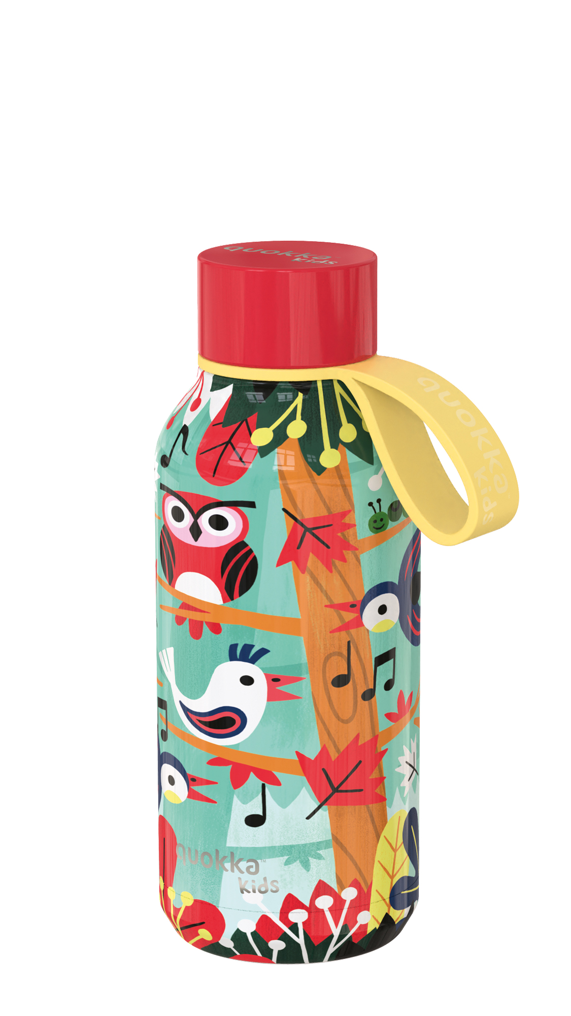 Botella kids termo acero inox solid con colgador grove birds 330ml Quokka