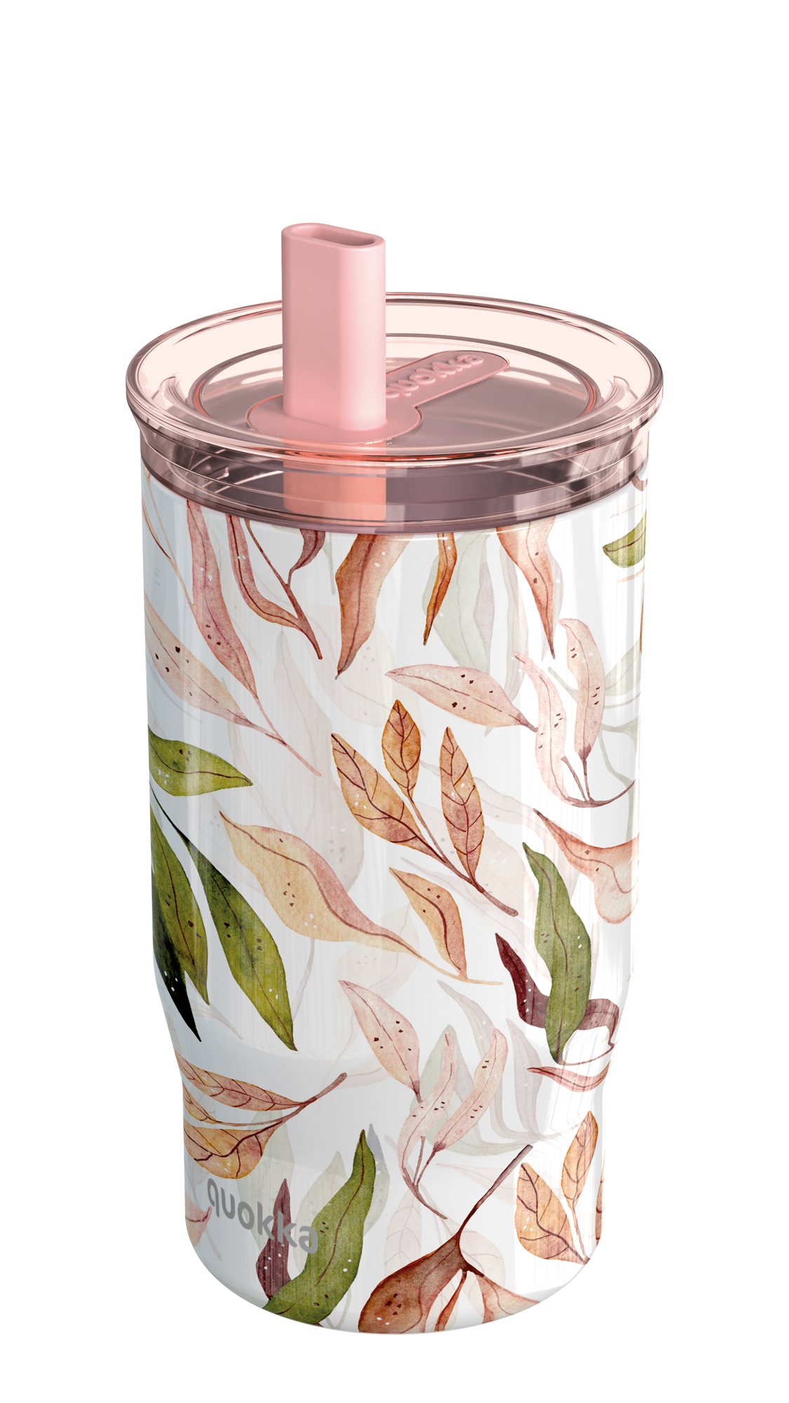 Vaso termo inox con pajita mist falling leaves 700ml Quokka