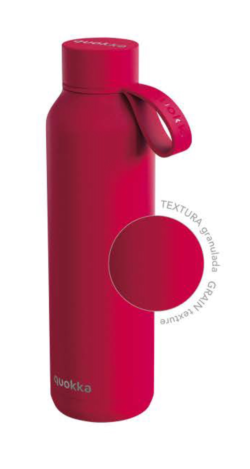 Botella térmica con colgador Solid Cherry Red Quokka 630ml