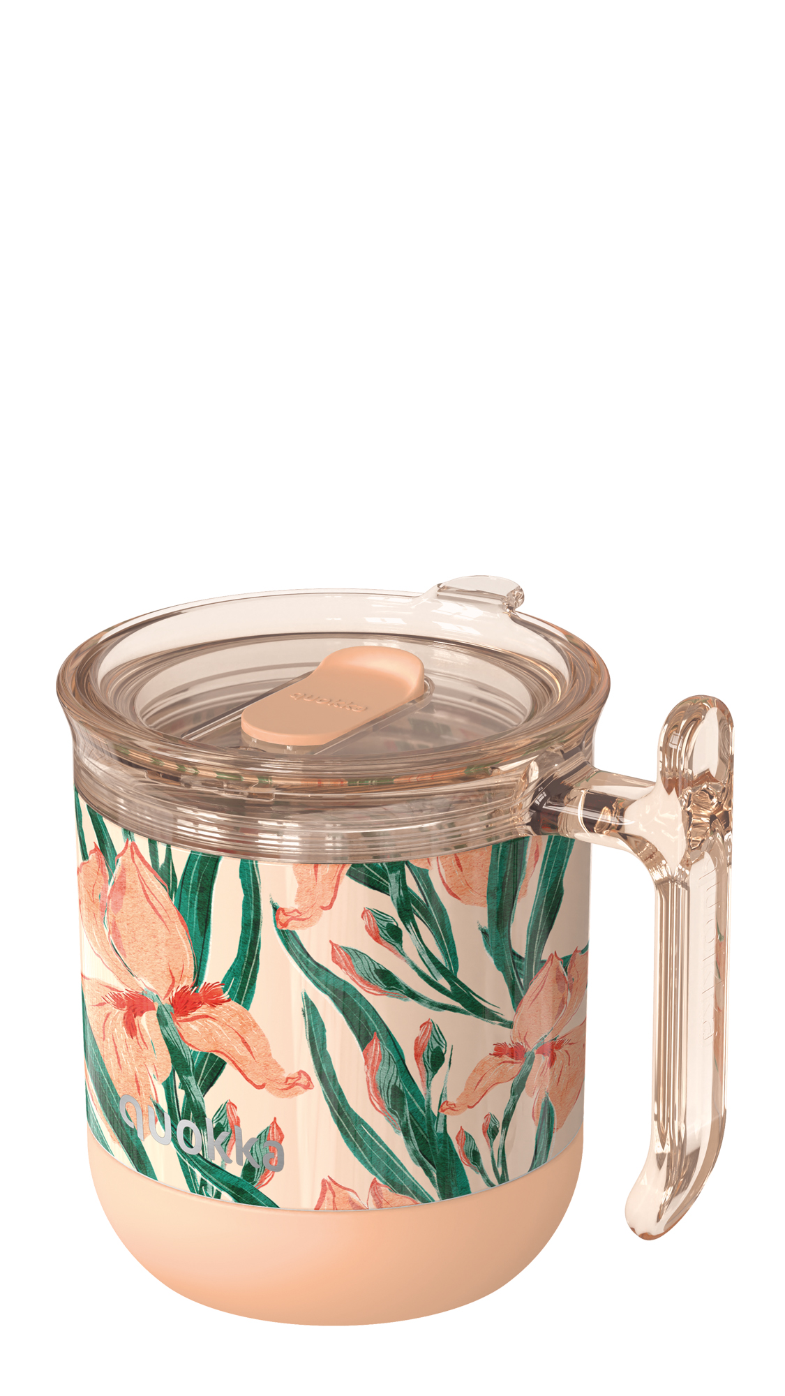 Taza termo acero inox drop safe wave floral peach 260ml Quokka