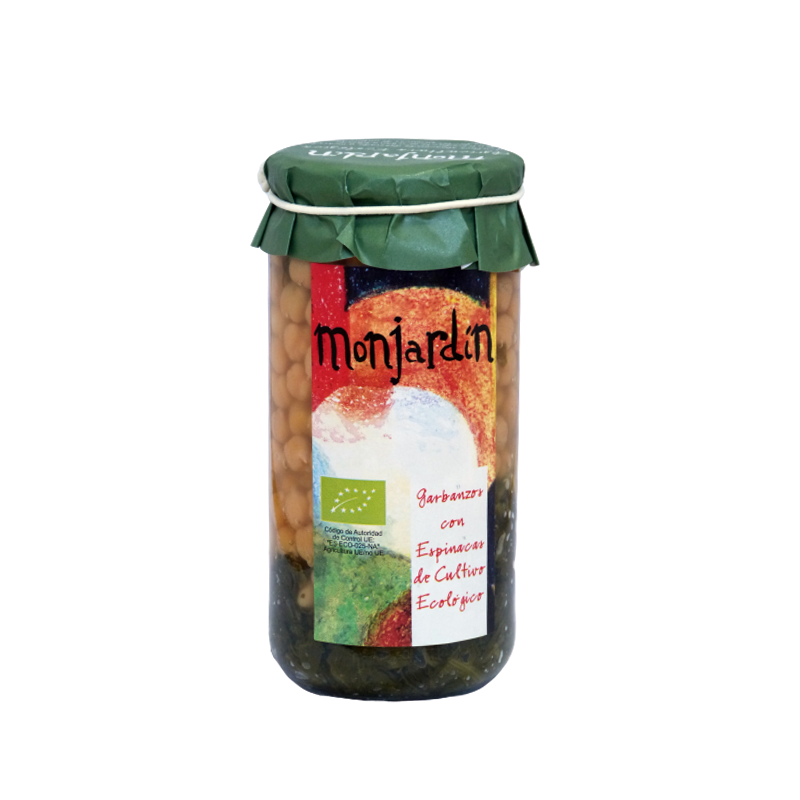 MONJARDIN - GARBANZOS COCIDOS CON ESPINACAS 720g BIO