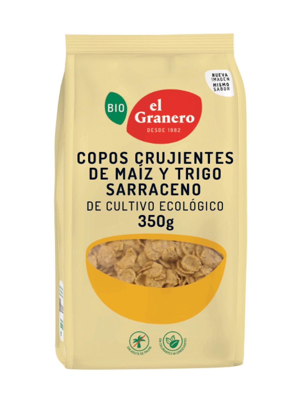 Copos crujientes maíz y trigo sarraceno El Granero 350g | ecológico