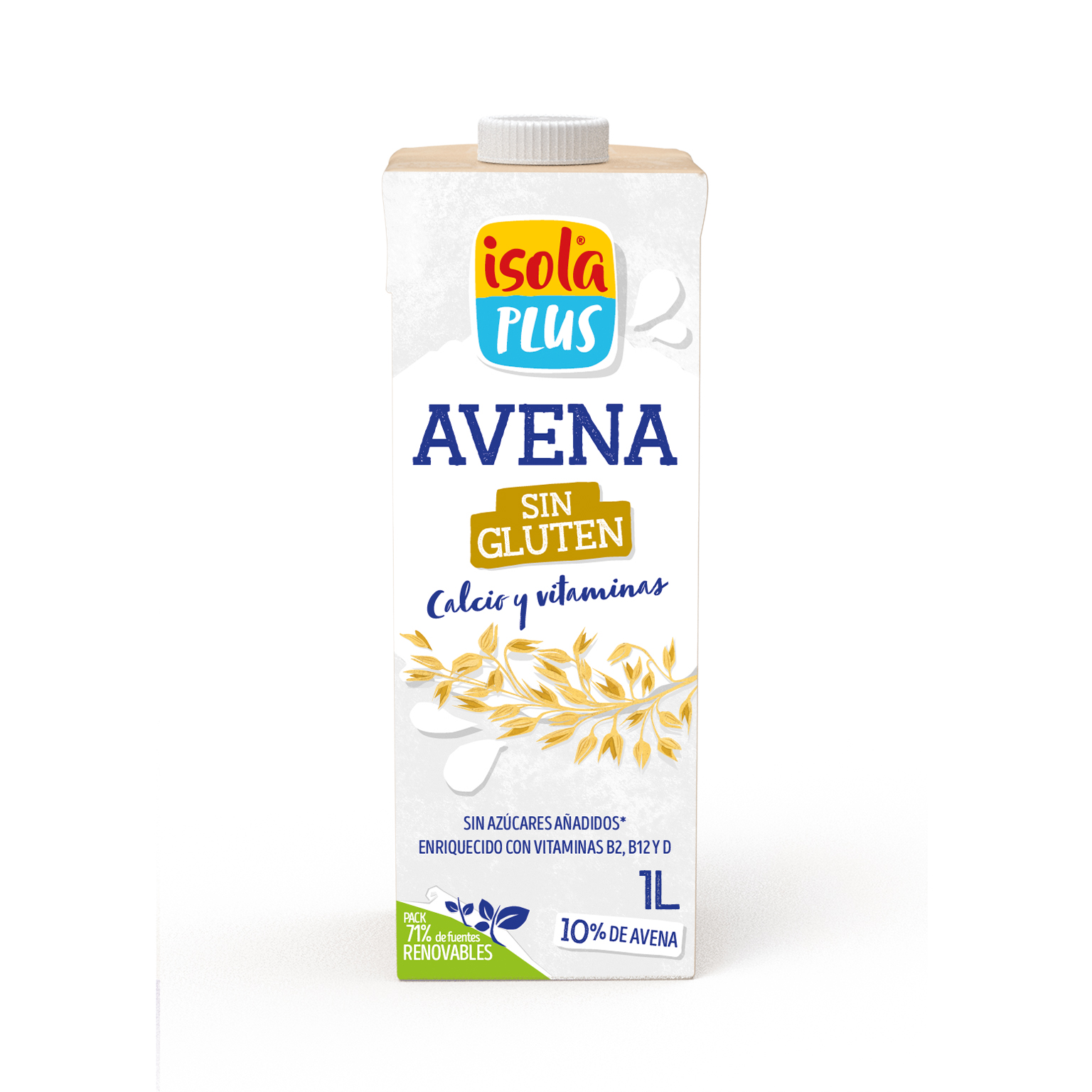 Bebida de avena sin gluten con calcio y vitaminas Isola Plus