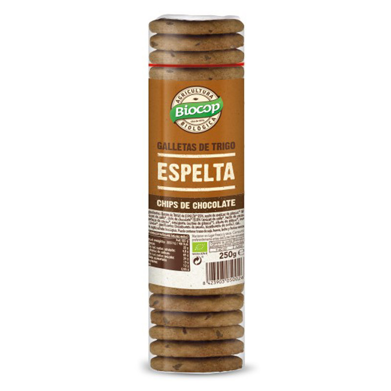 BIOCOP - GALLETAS ESPELTA CHIPS CHOCOLATE 250g BIO