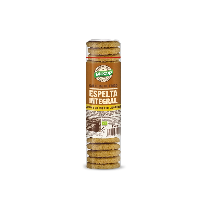 Galletas integrales de espelta con limón y jengibre 250g BIO Biocop