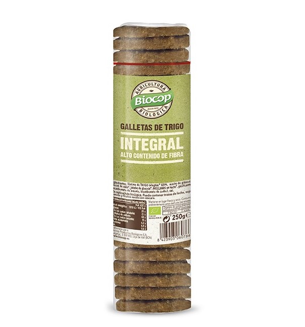 Galletas integrales con alto contenido de fibra 250g BIO Biocop