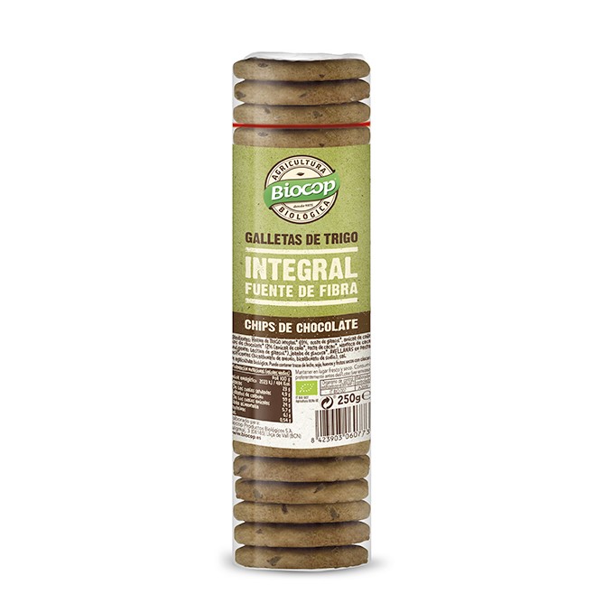BIOCOP - GALLETAS INTEGRALES CHIPS CHOCOLATE 250g BIO(PROMO)