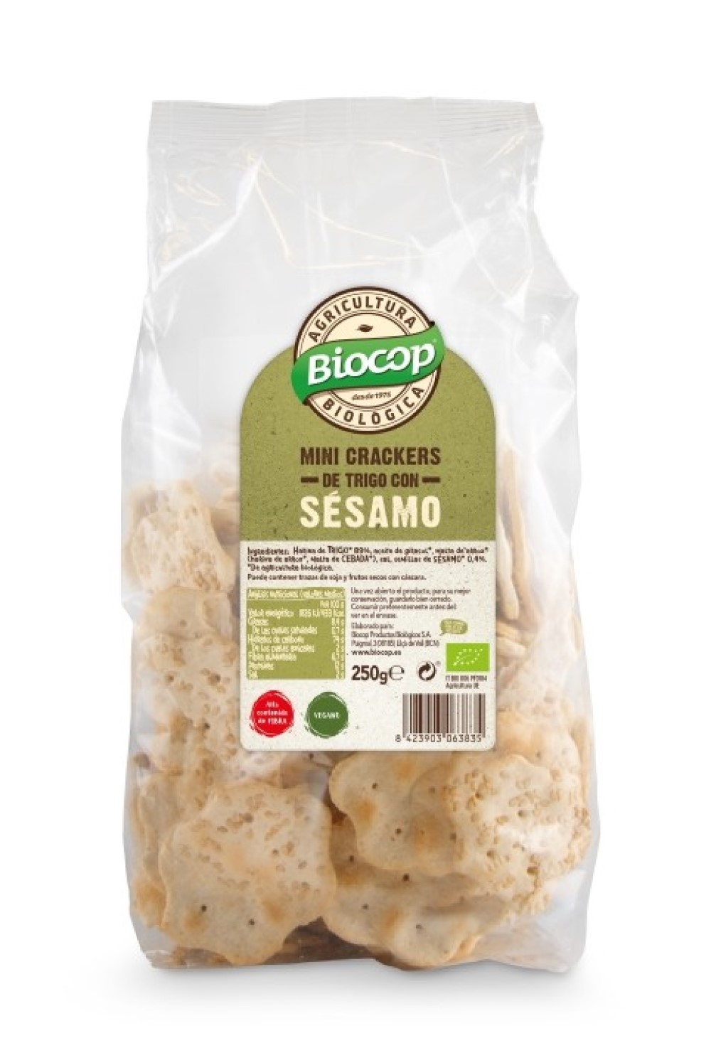 Mini crackers con sésamo 250g BIO Biocop