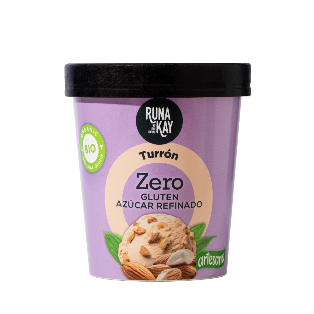Helado de turrón sin azúcar refinado Runakay 460ml | Ecológico