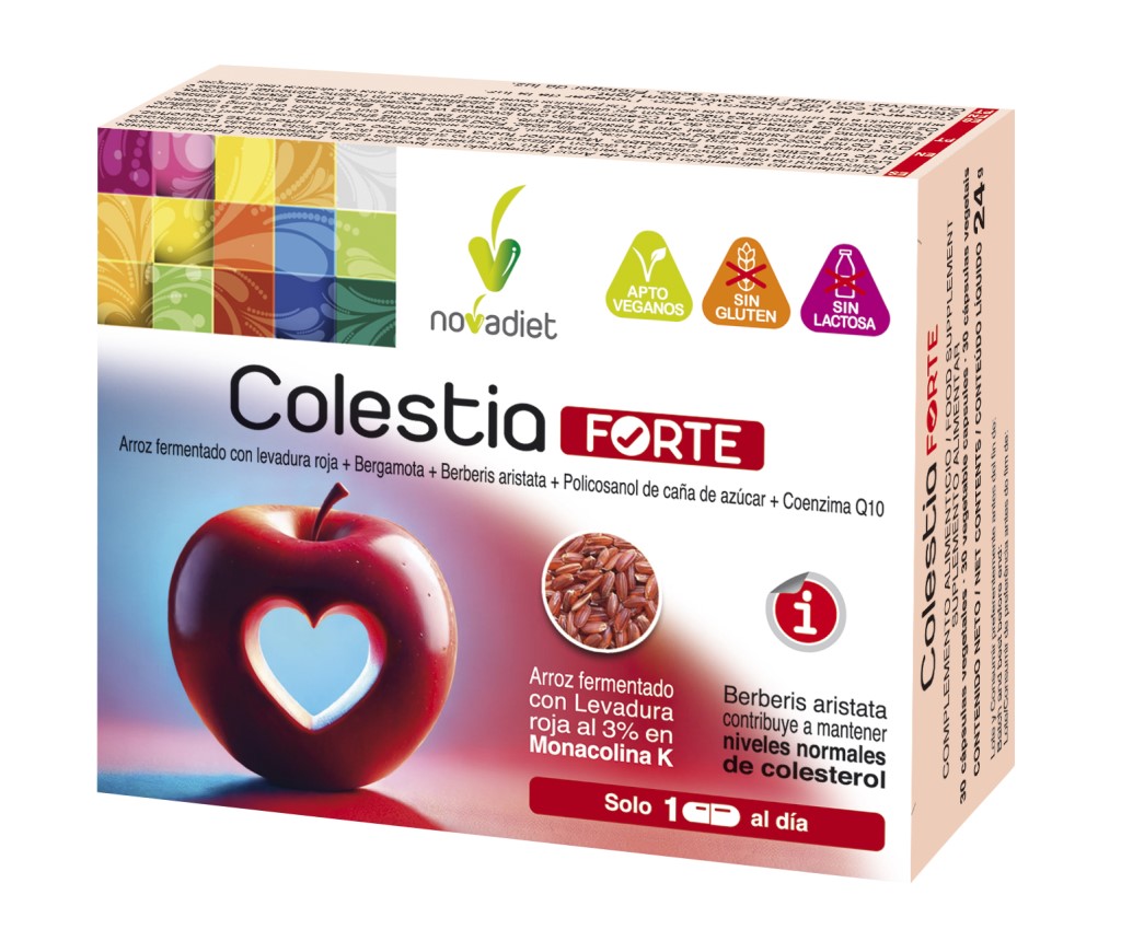 Colestia Forte   Novadiet 30 cápsulas | Control del colesterol con levadura roja, bergamota y berberina