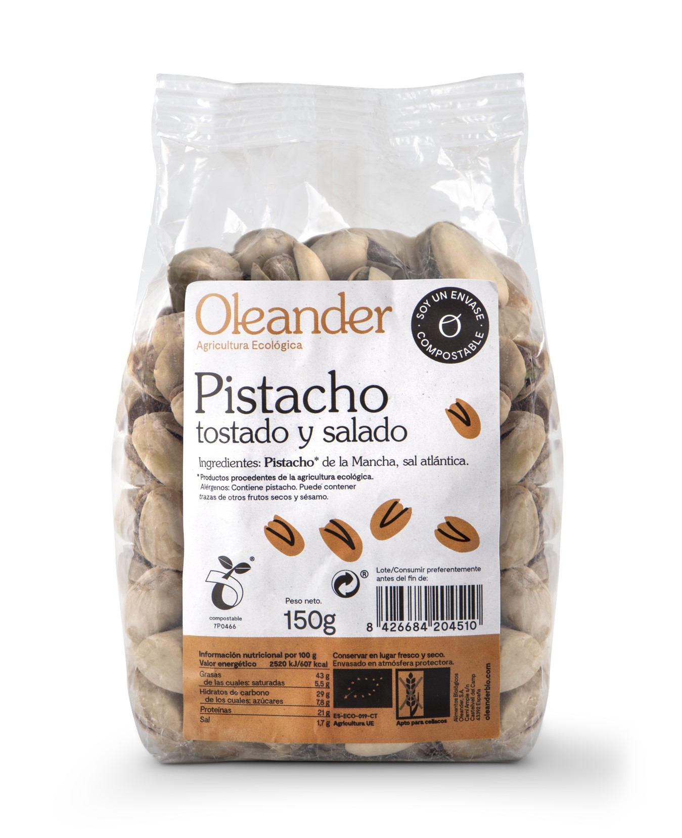 Pistacho tostado y salado Oleander 150g | ecológico
