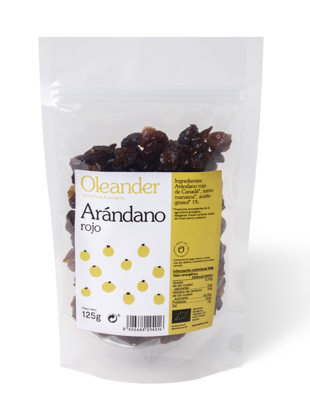 Arándano rojo sin azúcares añadidos Oleander 125g | ecológico