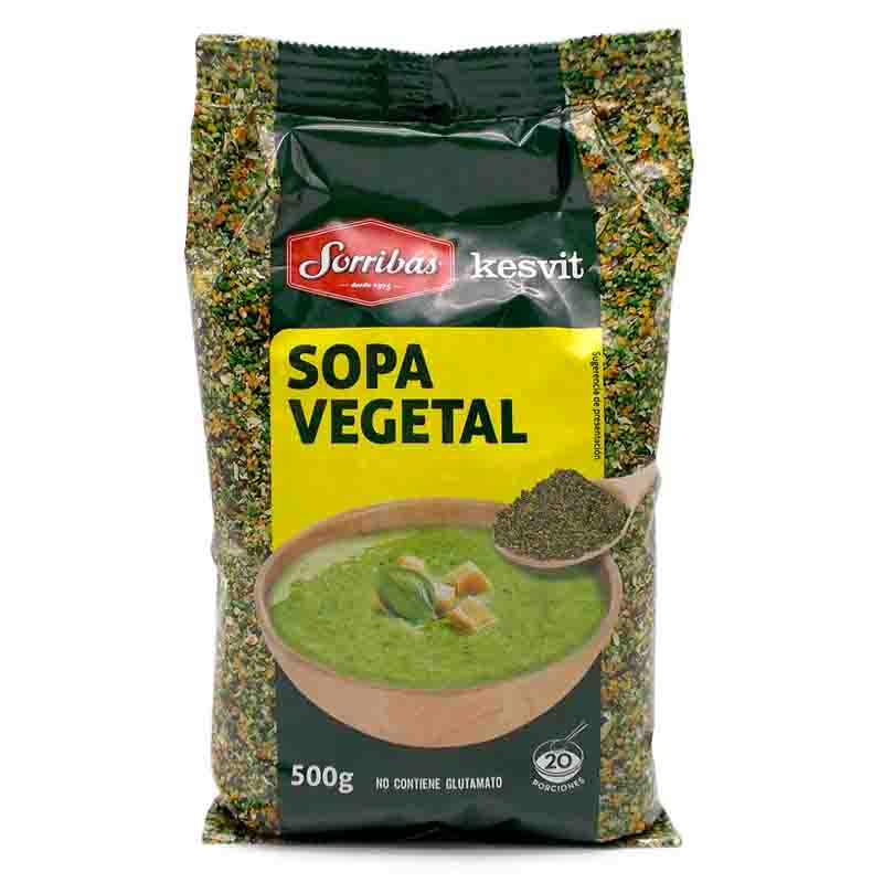 Sopa vegetal de verduras y cereales 500g Kesvit