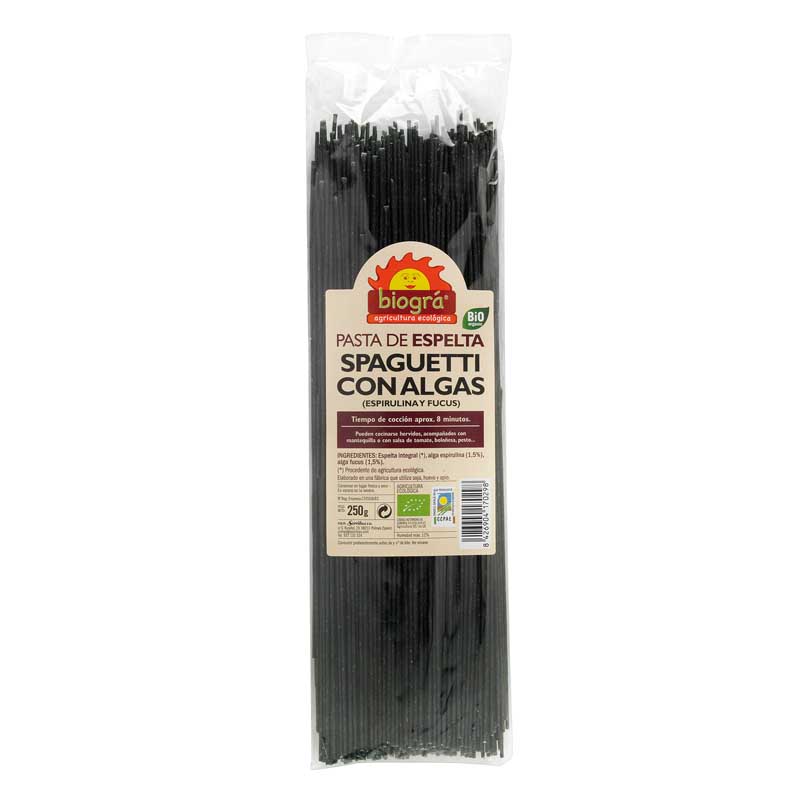 Spaguetti de espelta con algas 250g Biogra | ecológico