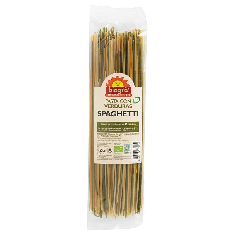 SPAGUETI CON VERDURAS 250g BIO