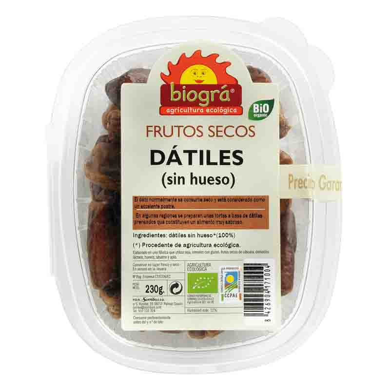 Dátiles sin hueso 230g BIO Biogra (ENCARGO)