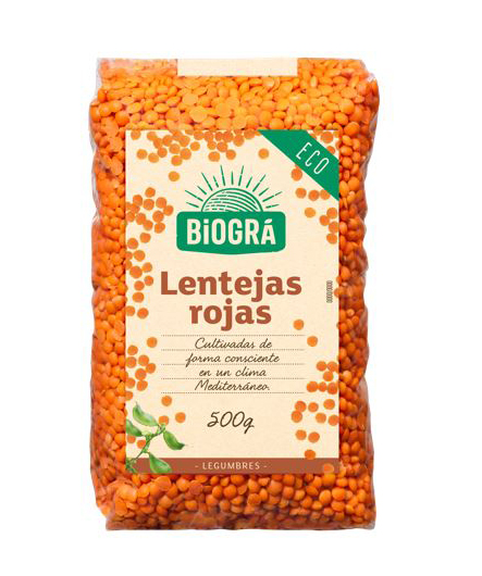 Lentejas rojas 500g BIO Biogra