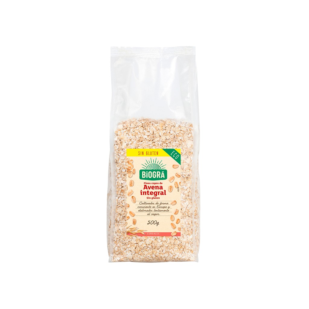 Copos de avena finos sin gluten Biogra 500g | ecológico