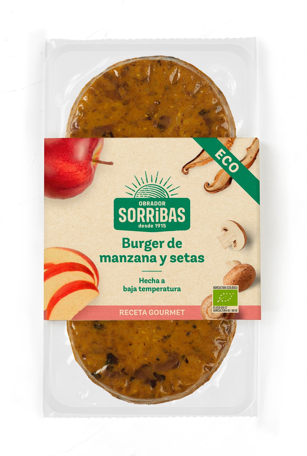 Burger de manzana y setas 2x80g BIO Obrador Sorribas