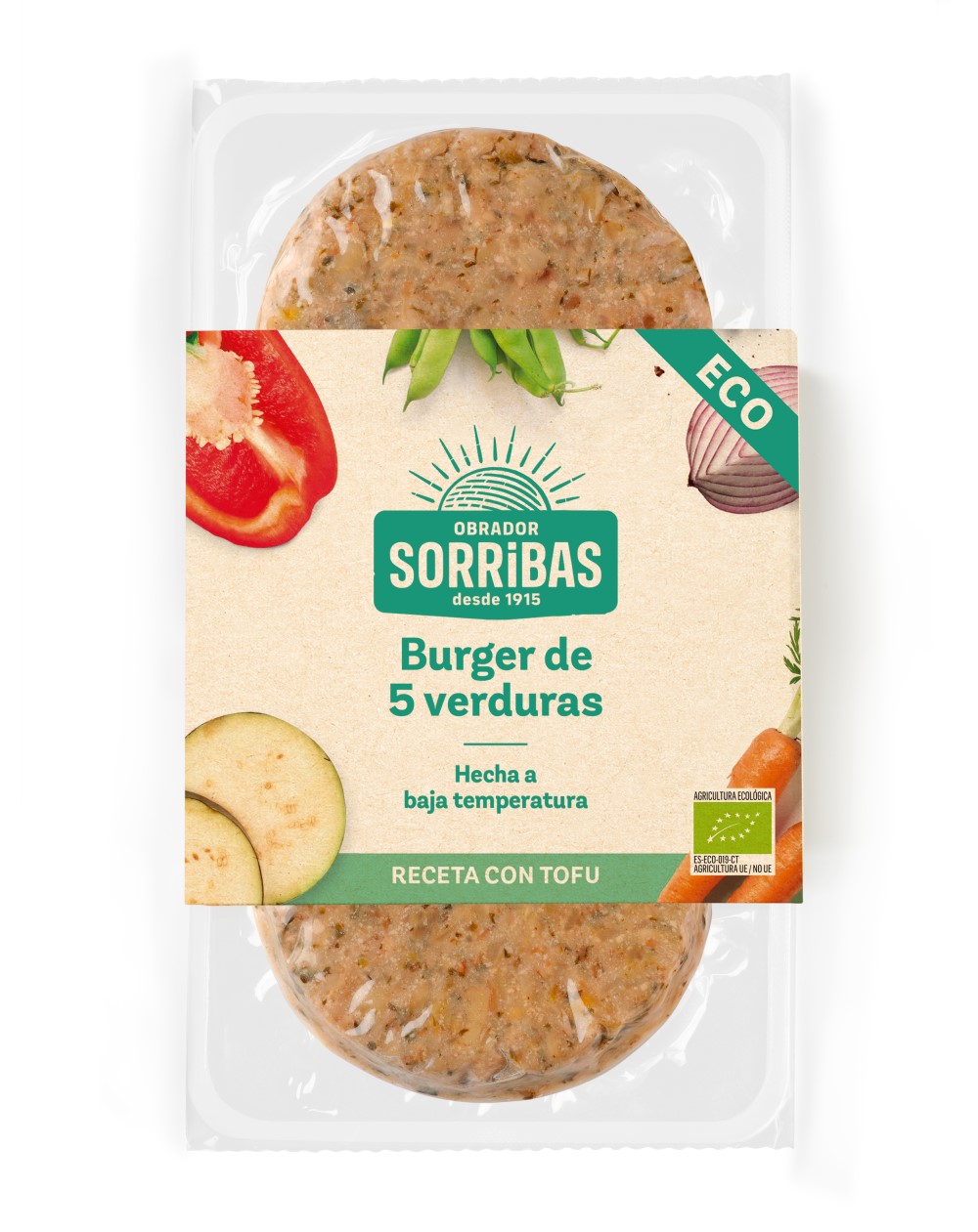Burger de 5 verduras 2x80g BIO Obrador Sorribas